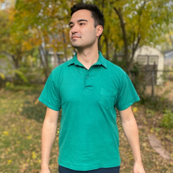 Vintage Main Stream Teal Polo Shirt - Picture 4 of 13